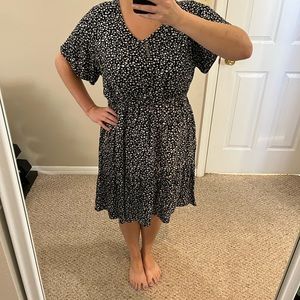 Pink Rose brand black floral dress, 1X, worn once